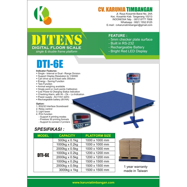 Digital Floor Scales Ditens DTI 6